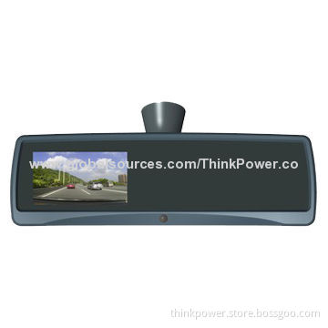 Smart Rearview Mirror DVR with Dual-camera and GPS Tracker, Remote Monitoring